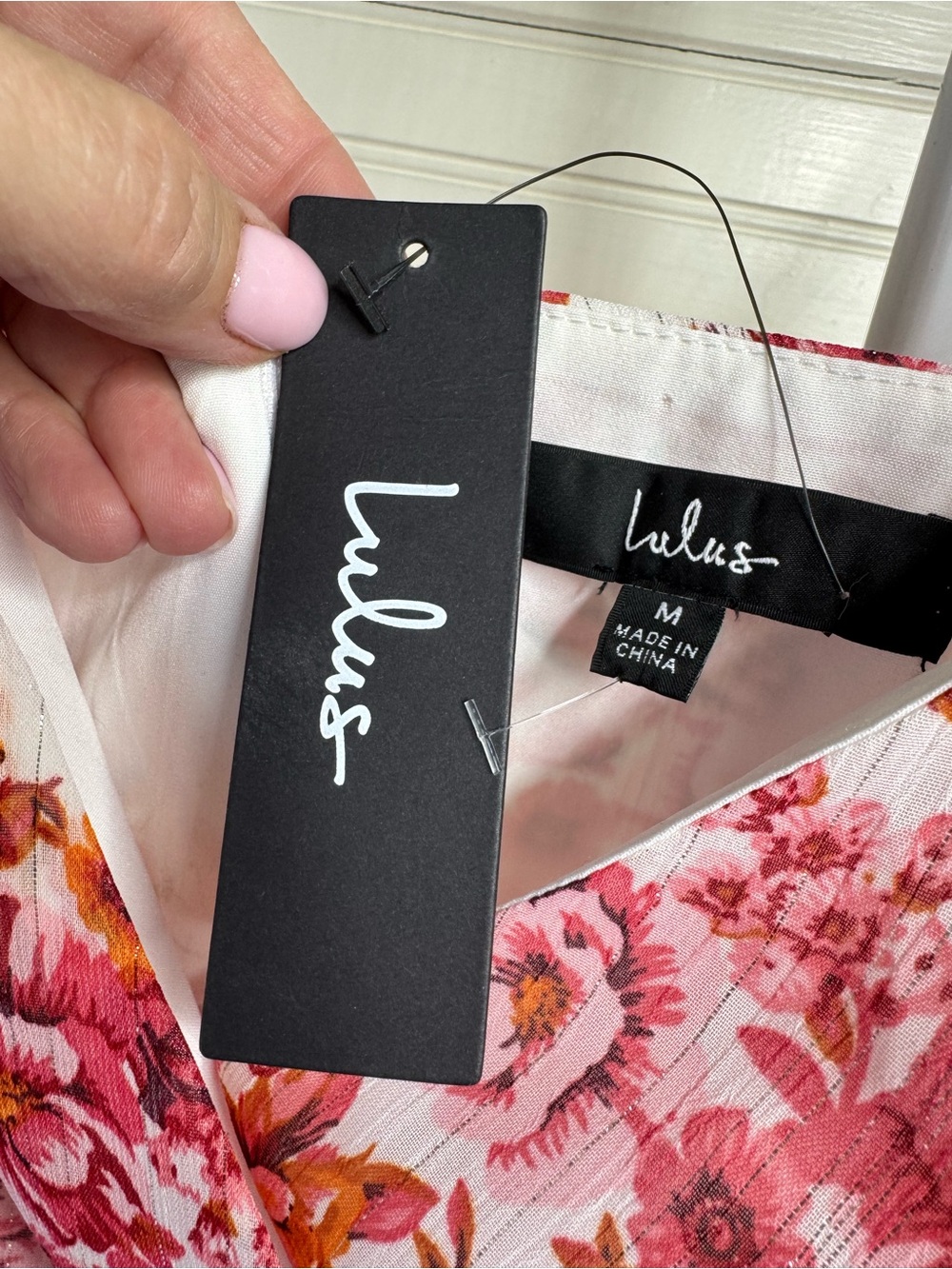 Lulu’s Always Enchanting pink floral metallic high low dress - Picture 5 of 10